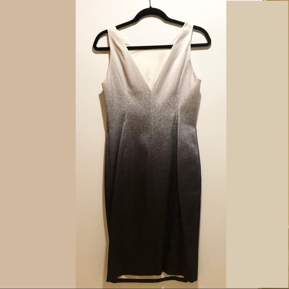 KAREN MILLEN BLACK AND WHITE BALAYAGE SATIN-LIKE TANK DRESS - Picture 8 of 16